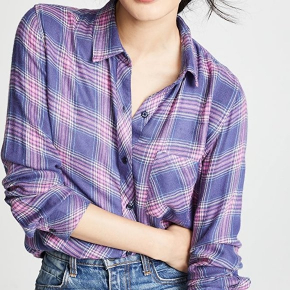 Rails Hunter Shirt in Wisteria Pink / Aqua